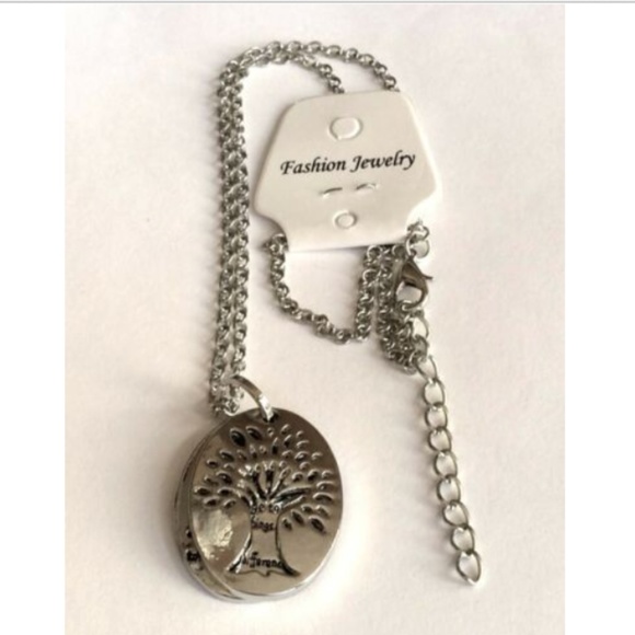 Silver Tree of Life Necklace Serenity Prayer 18-20" Plated AA NA Yoga - Picture 7 of 8